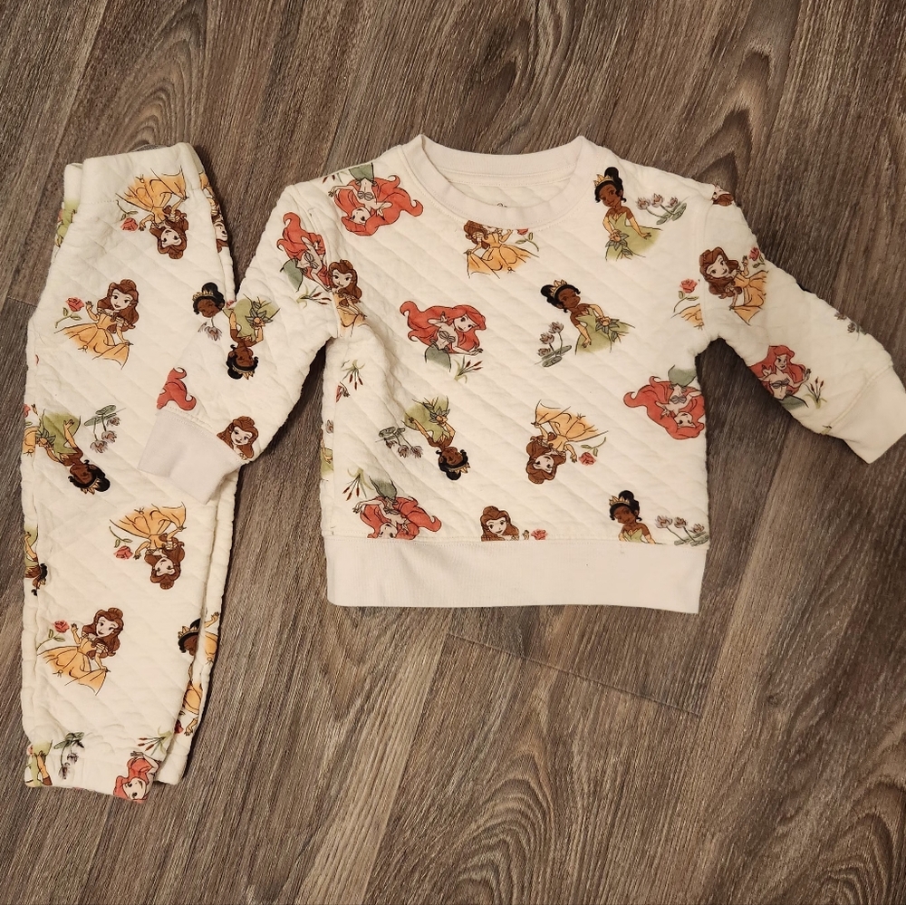 Disney Princess Print Sweatshirt And Pants Set